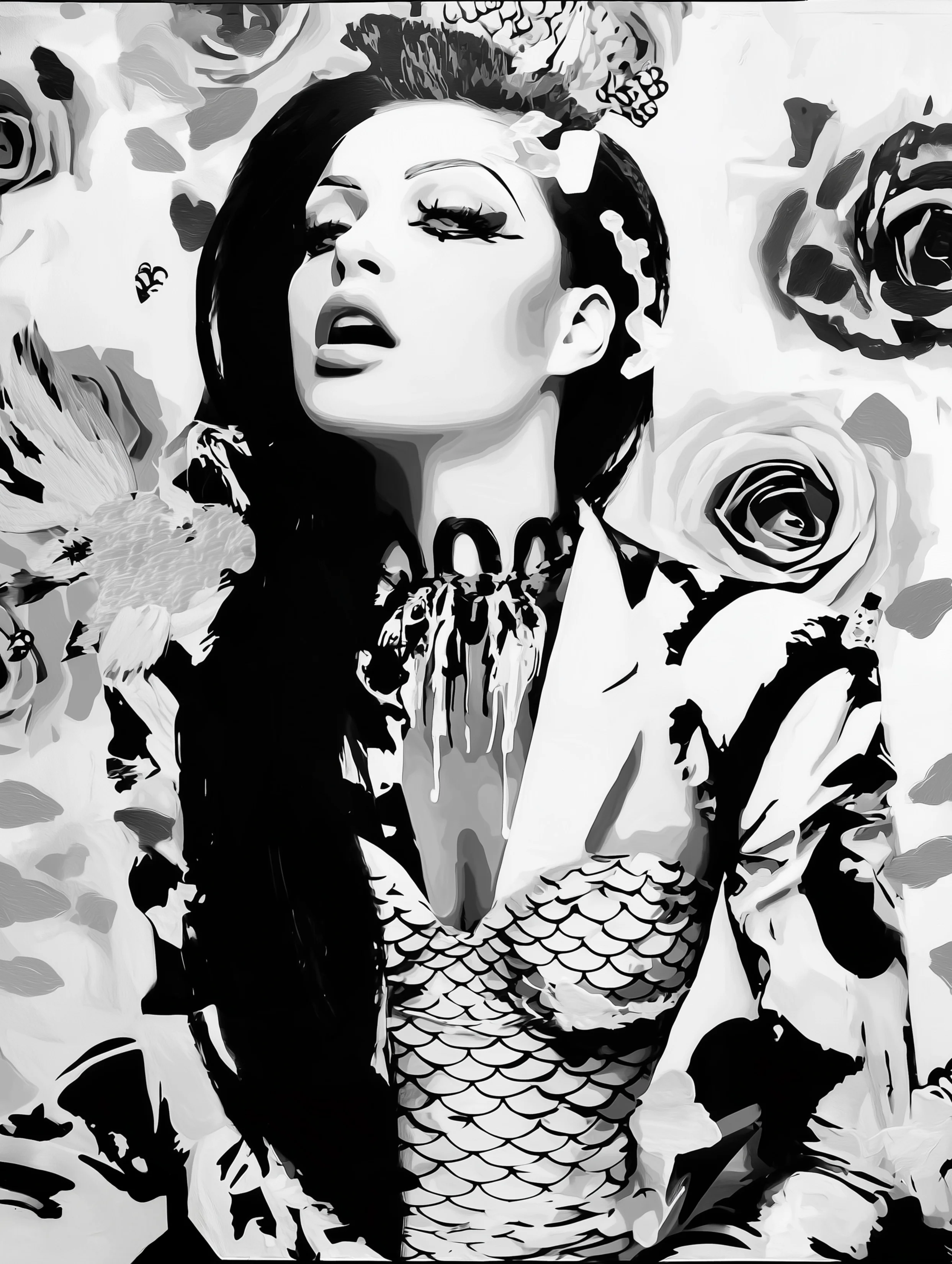 Free printable mermaid coloring page for adults featuring posing mermaid coloring page for adults